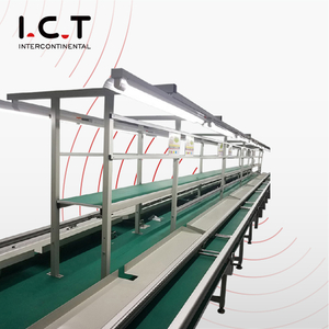 ICT LED TV SMT Assemblaggio Linea di nastri trasportatori con tavoli di lavoro